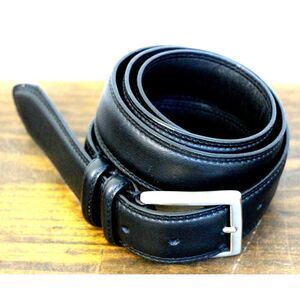 CLASSIC BLACK THICK GENUINE LEATHER SLVR TONE BUCKLE WESTERN MEN'S BELT 40 (D68